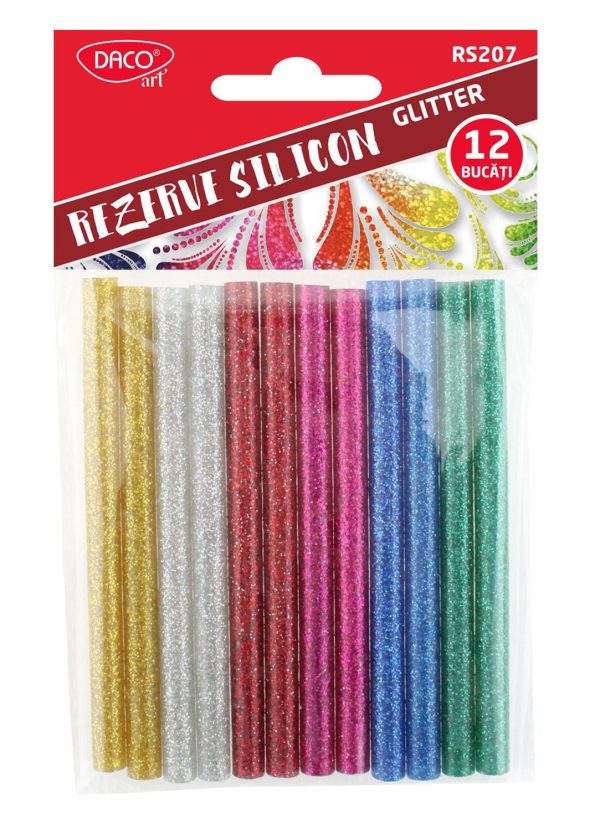 REZERVA SILICON 7MM SET 12 GLITTER RS207 DACO