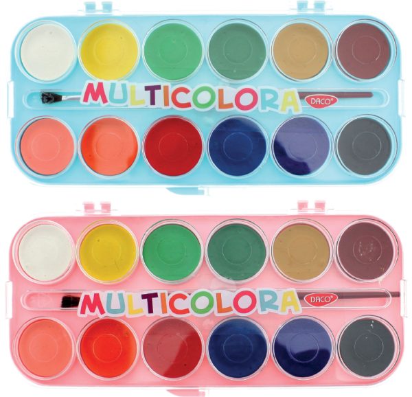 ACUARELE 12 CULORI MULTICOLORA DACO AR123