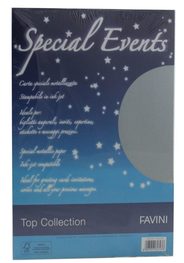 CARTON METALIZAT 250G/MP A4 10COLI AG SPECIAL EVENTS FAVINI A69U174