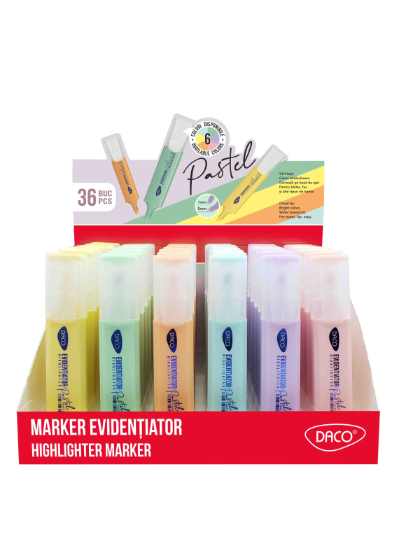 DISPLAY MARKER EVIDENTIATOR PASTEL DACO 36 BUC