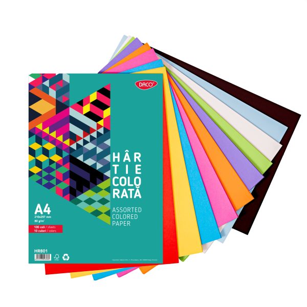 HARTIE COLORATA HR801  A4  100COLI  10CUL  DACO 80G/MP