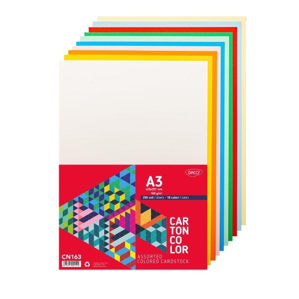 CARTON COLOR CN163 160G/MP A3 250 COLI 10 CUL DACO